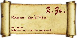 Rozner Zsófia névjegykártya